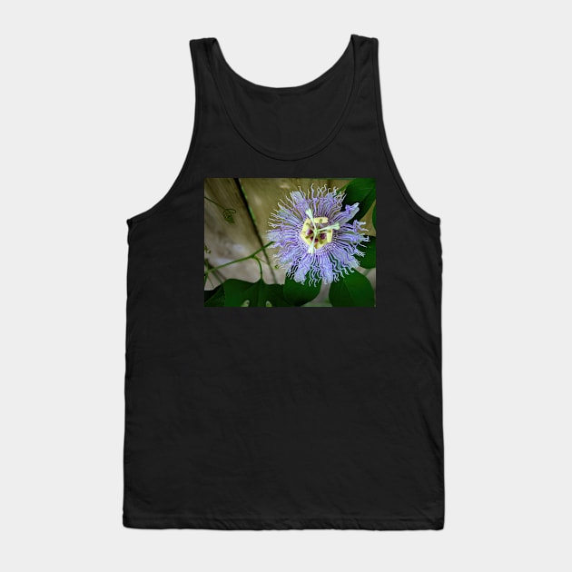 Passion flower in close-up - a photo study in green and purple Tank Top by AtlasMirabilis